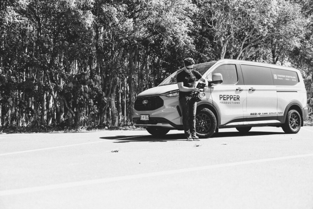 videography and photography sunshine coast The Pepper Van set up on location